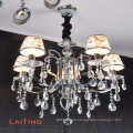 LED Mediterranean Branches Crystal Chandelier Candle Iron Fixture Pendant Lamp